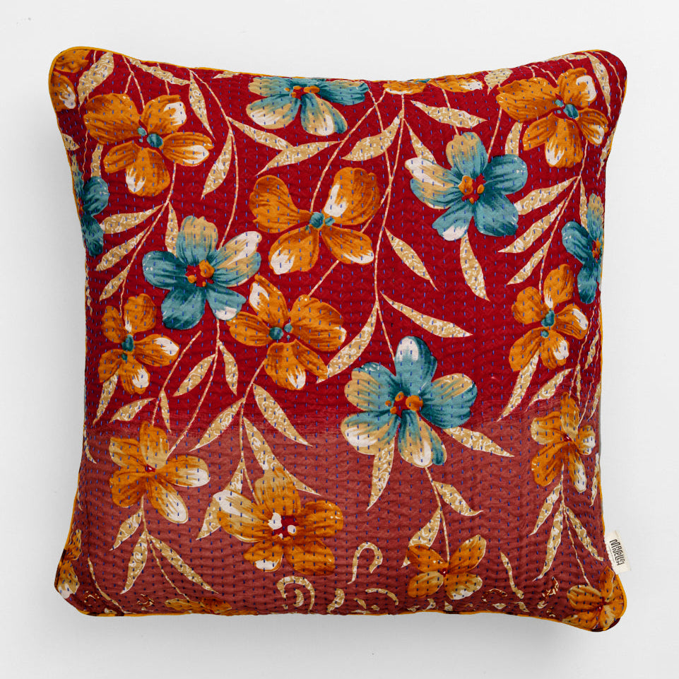 Unika kantha sari silkepude 60 x 60 cm