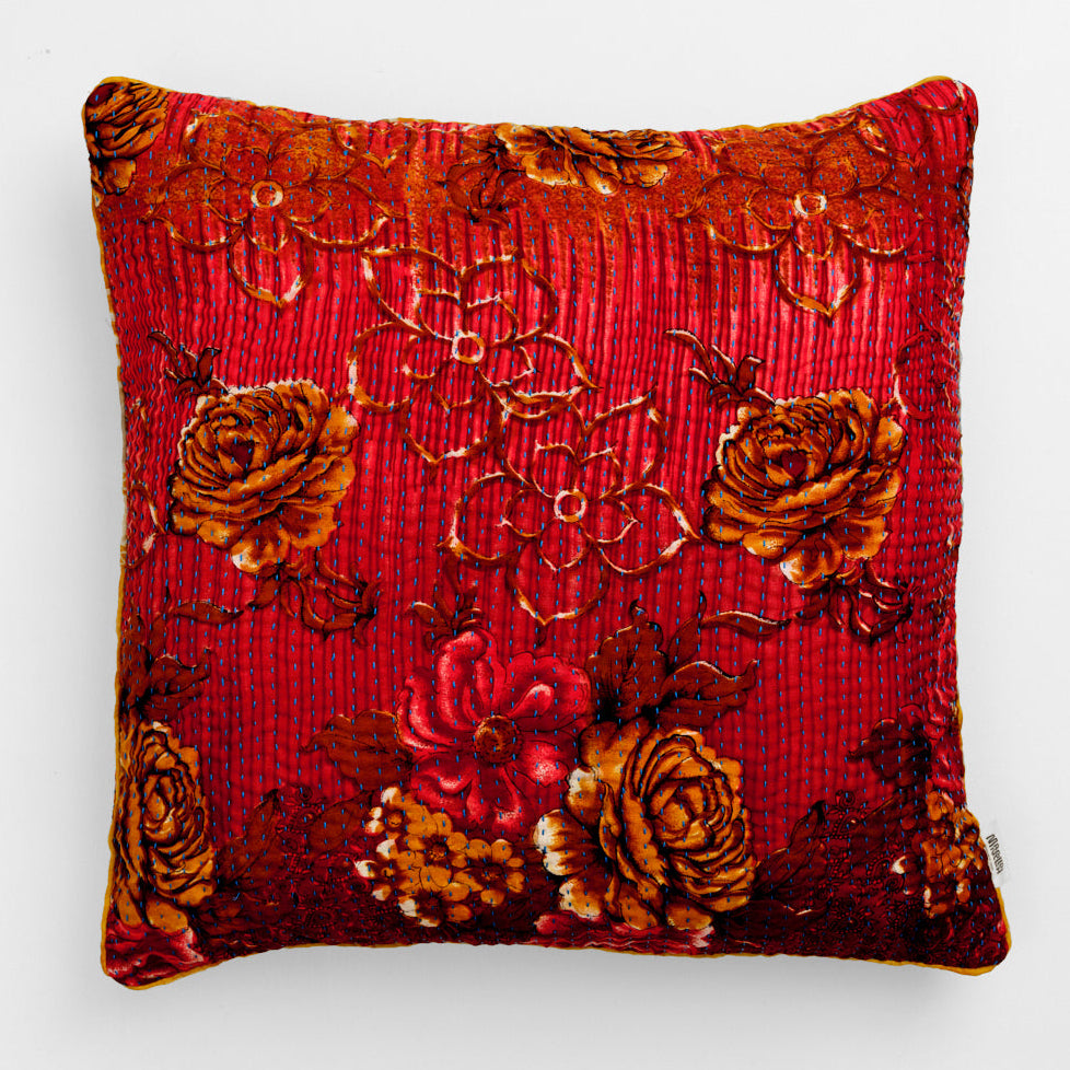 Unika kantha sari silkepude 60 x 60 cm