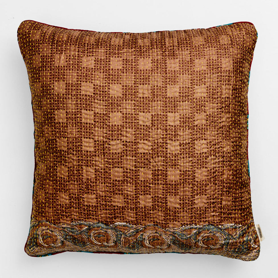 Unika kantha sari silkepude 60 x 60 cm