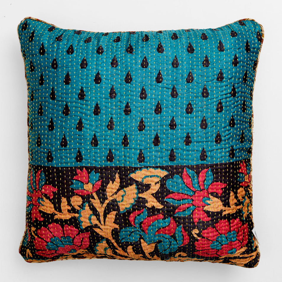Unika kantha sari silkepude 60 x 60 cm