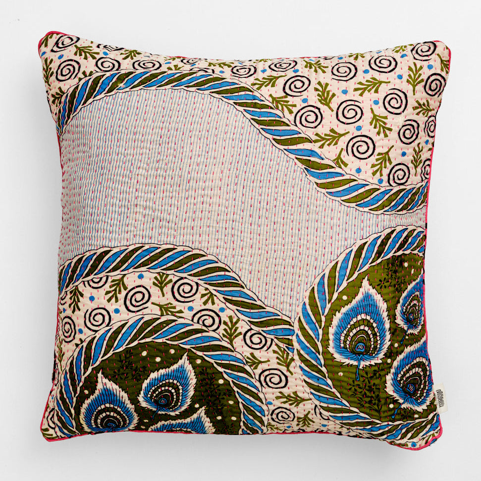 Unika kantha sari silkepude 60 x 60 cm