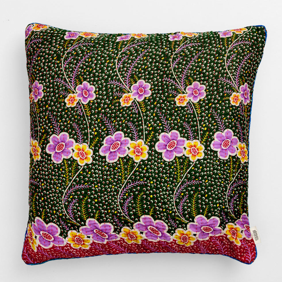 Unika kantha sari silkepude 60 x 60 cm