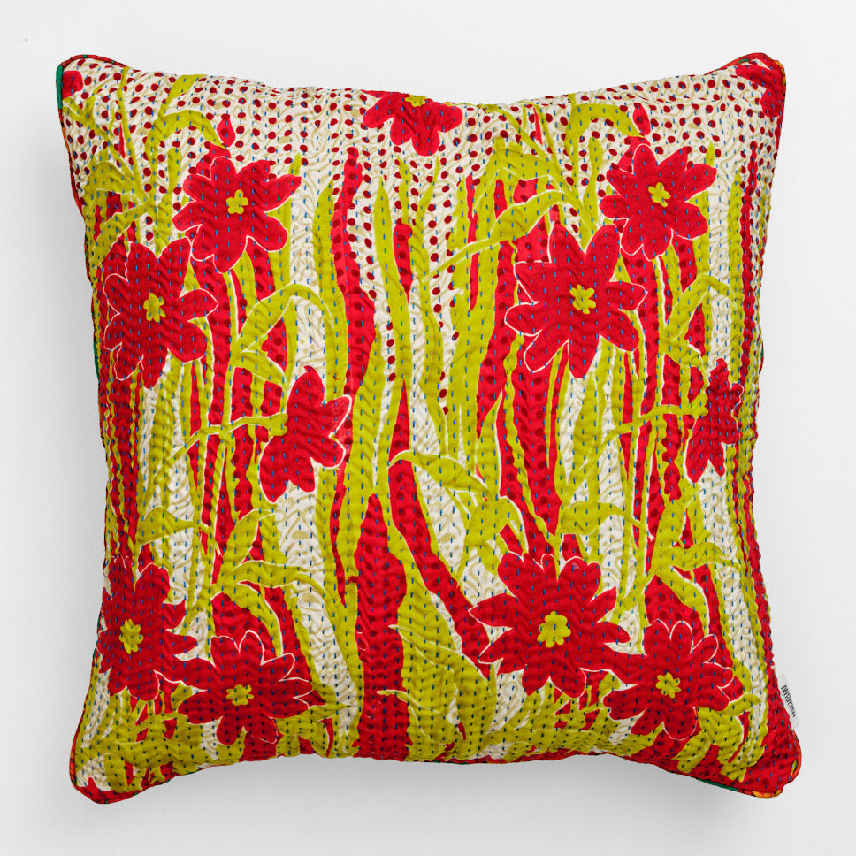 Unika kantha sari silkepude 60 x 60 cm