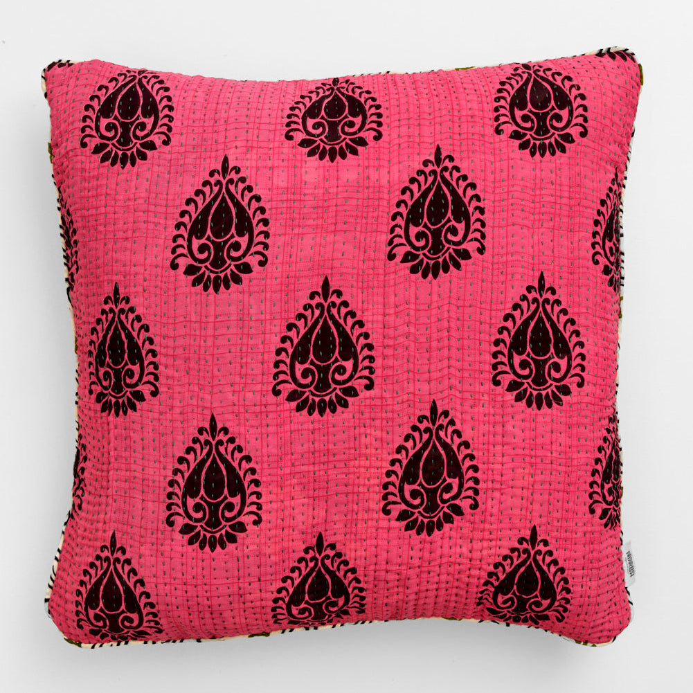 Unika kantha sari silkepude 60 x 60 cm