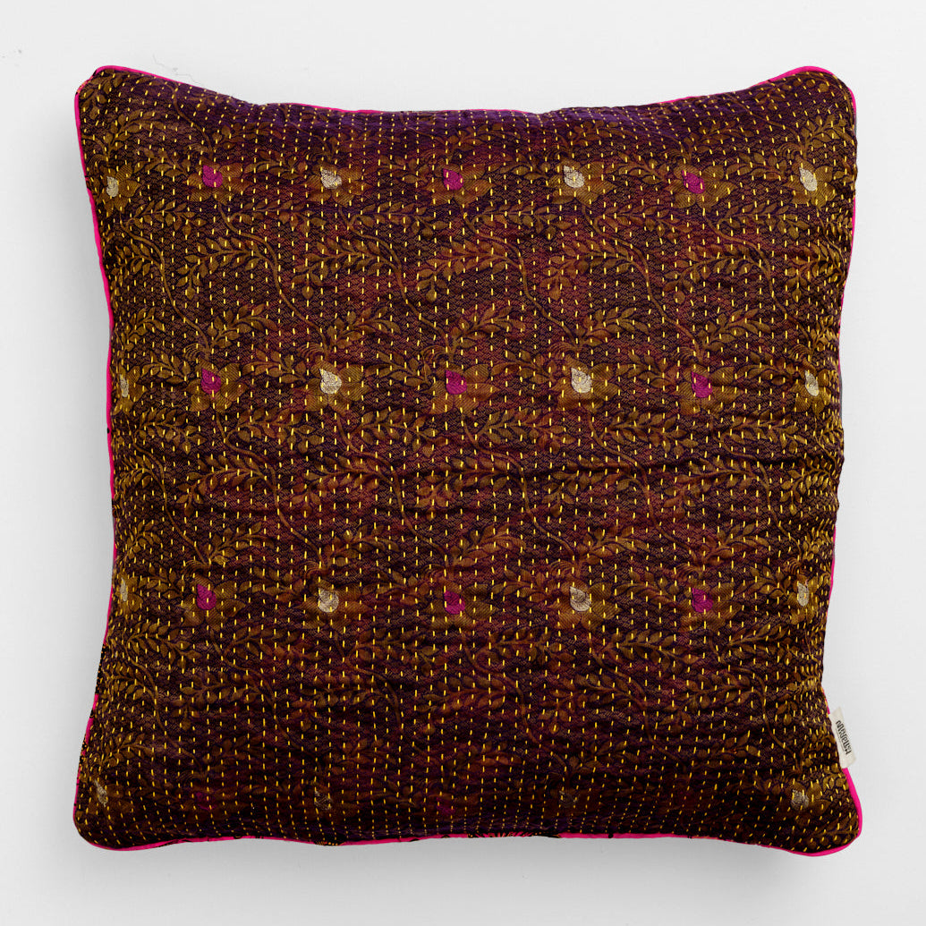 Unika kantha sari silkepude 60 x 60 cm