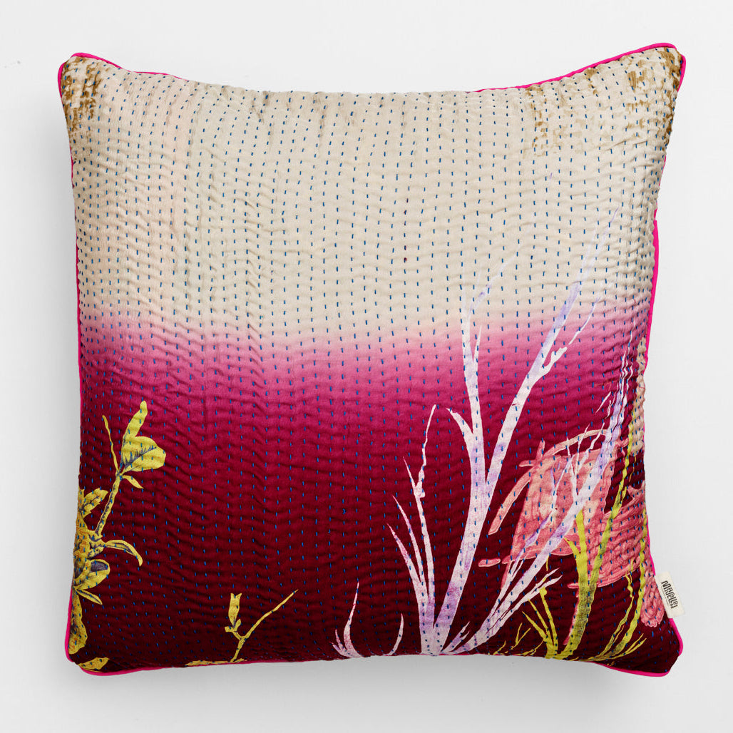 Unika kantha sari silkepude 60 x 60 cm