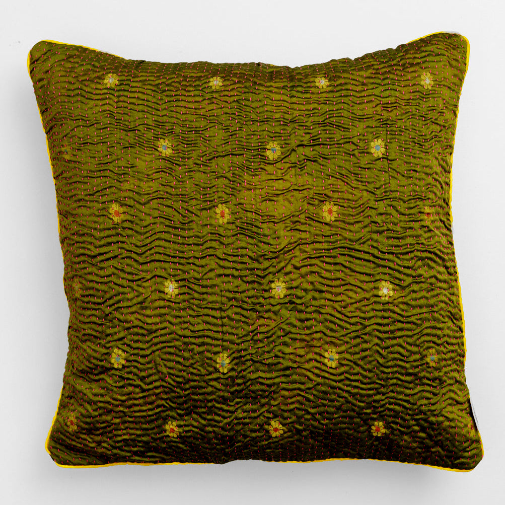 Unika kantha sari silkepude 60 x 60 cm
