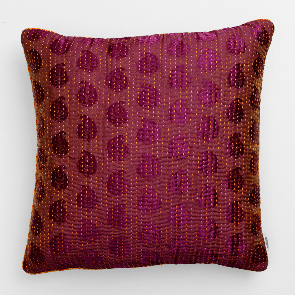 Unika kantha sari silkepude 60 x 60 cm