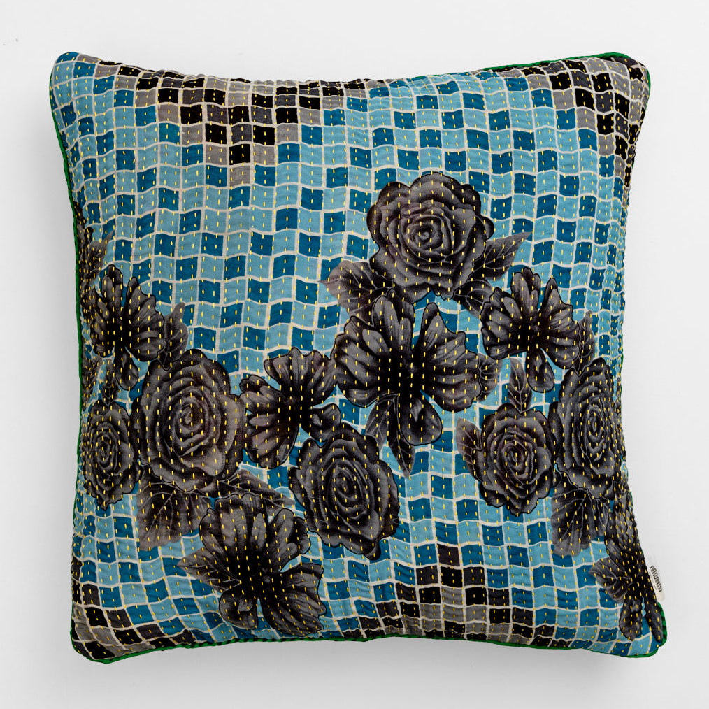 Unika kantha sari silkepude 60 x 60 cm