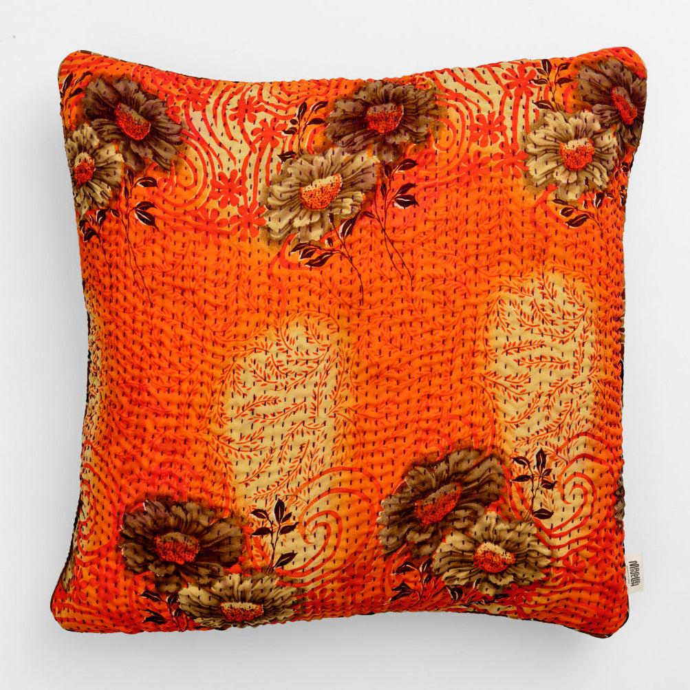 Unika kantha sari silkepude 60 x 60 cm