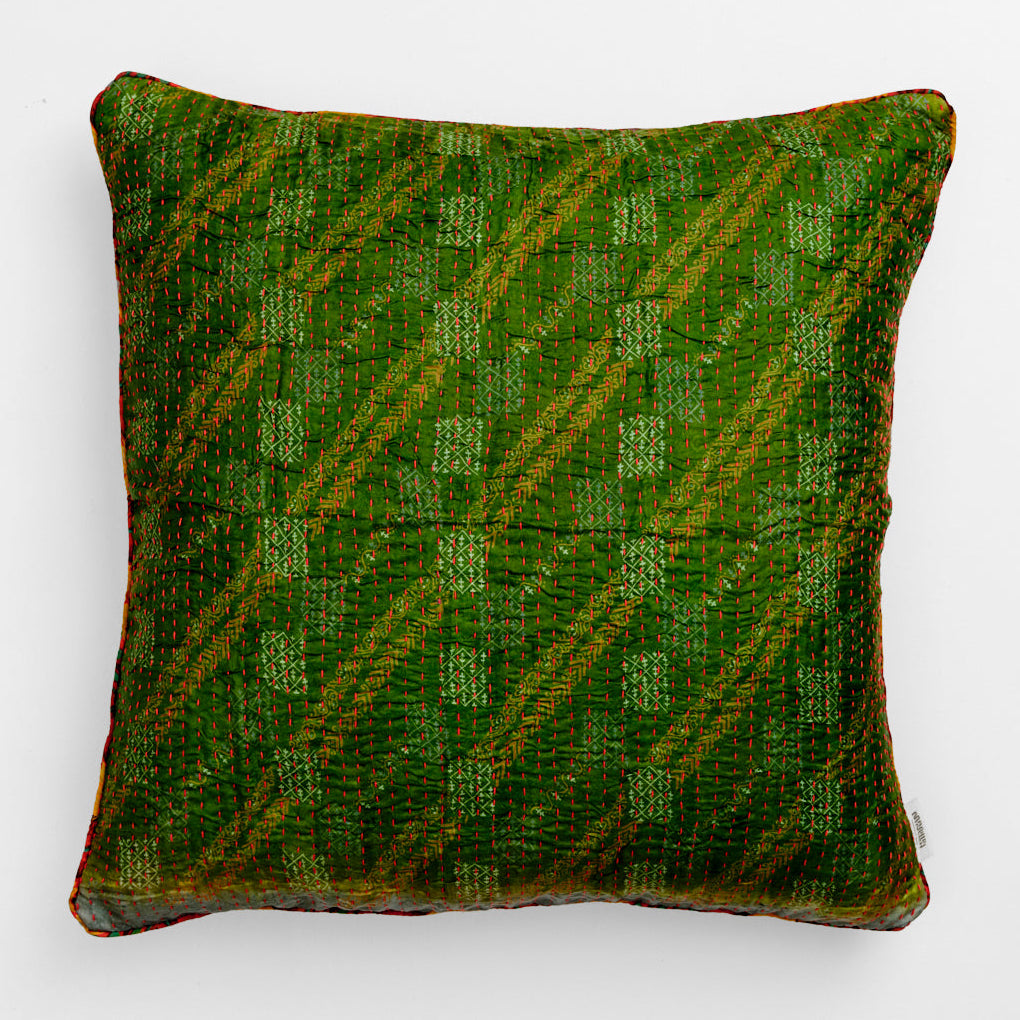 Unika kantha sari silkepude 60 x 60 cm
