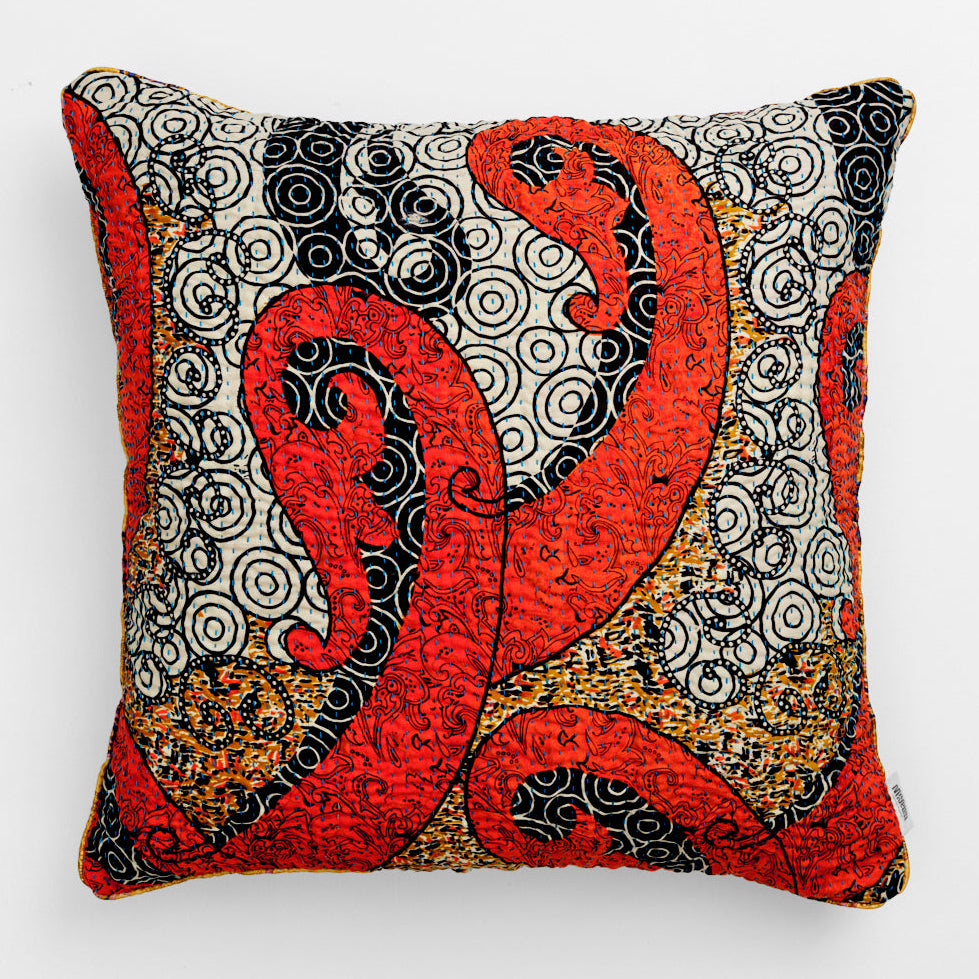 Unika kantha sari silkepude 60 x 60 cm