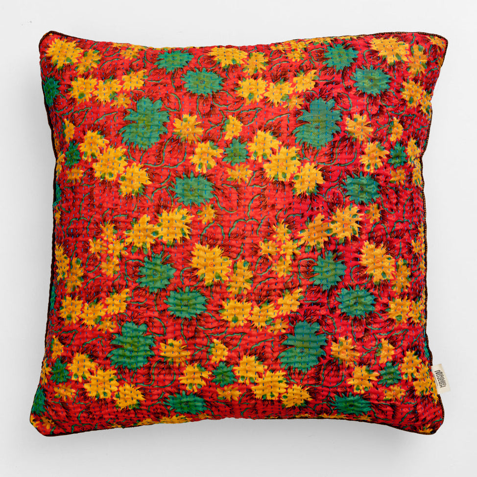 Unika kantha sari silkepude 60 x 60 cm