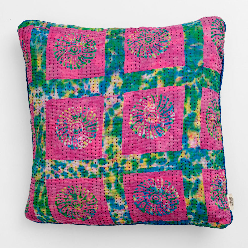 Unika kantha sari bomuldspude 60 x 60