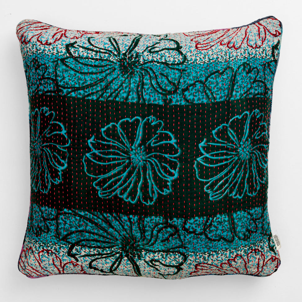Unika kantha sari bomuldspude 60 x 60