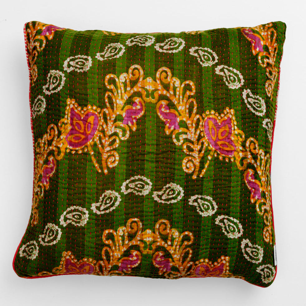 Unika kantha sari bomuldspude 60 x 60