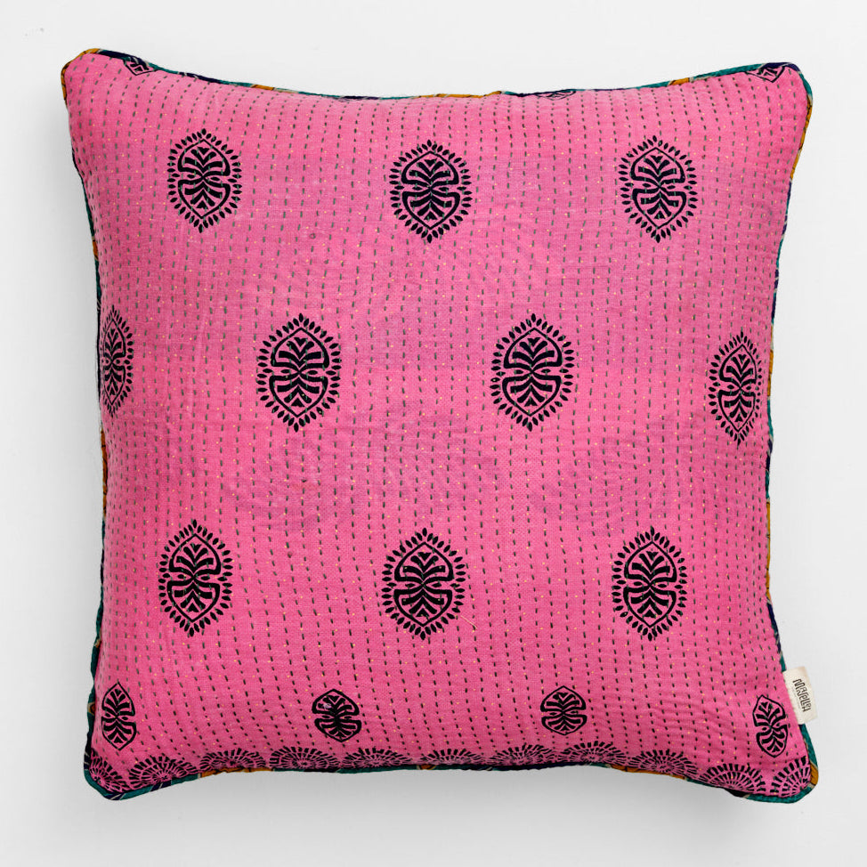 Unika kantha sari bomuldspude 60 x 60
