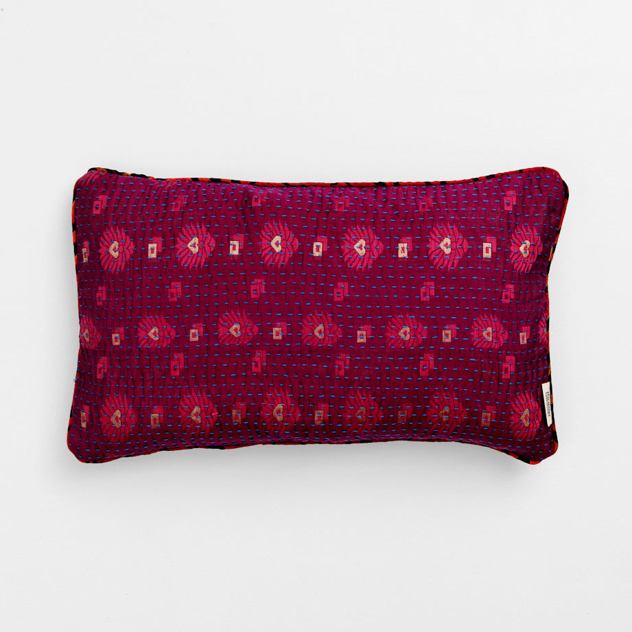 Unika kantha sari silkepude 30 x 50 cm
