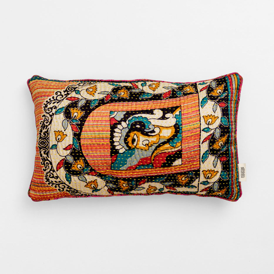 Unika kantha sari silkepude 30 x 50 cm
