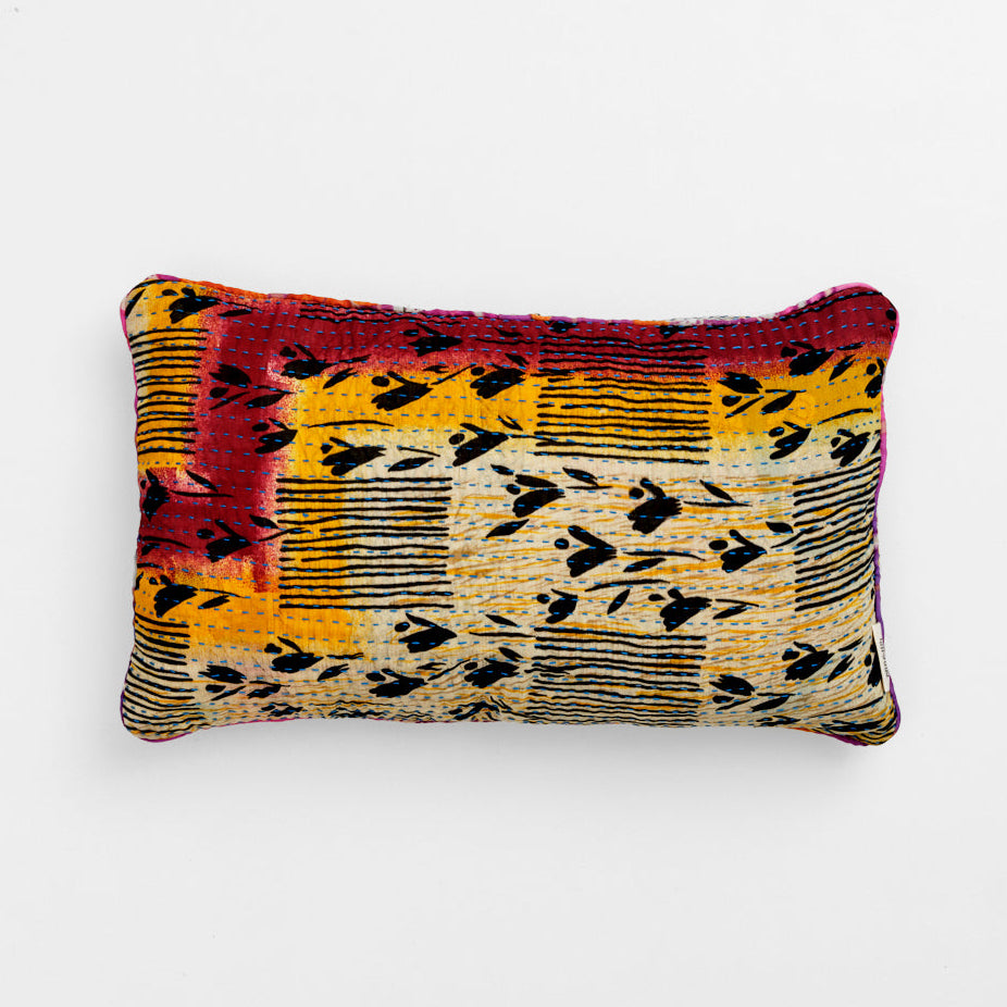 Unika kantha sari silkepude 30 x 50 cm