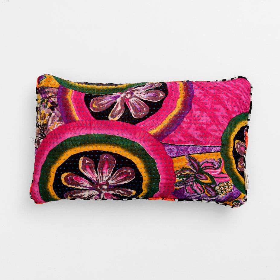 Unika kantha sari silkepude 30 x 50 cm