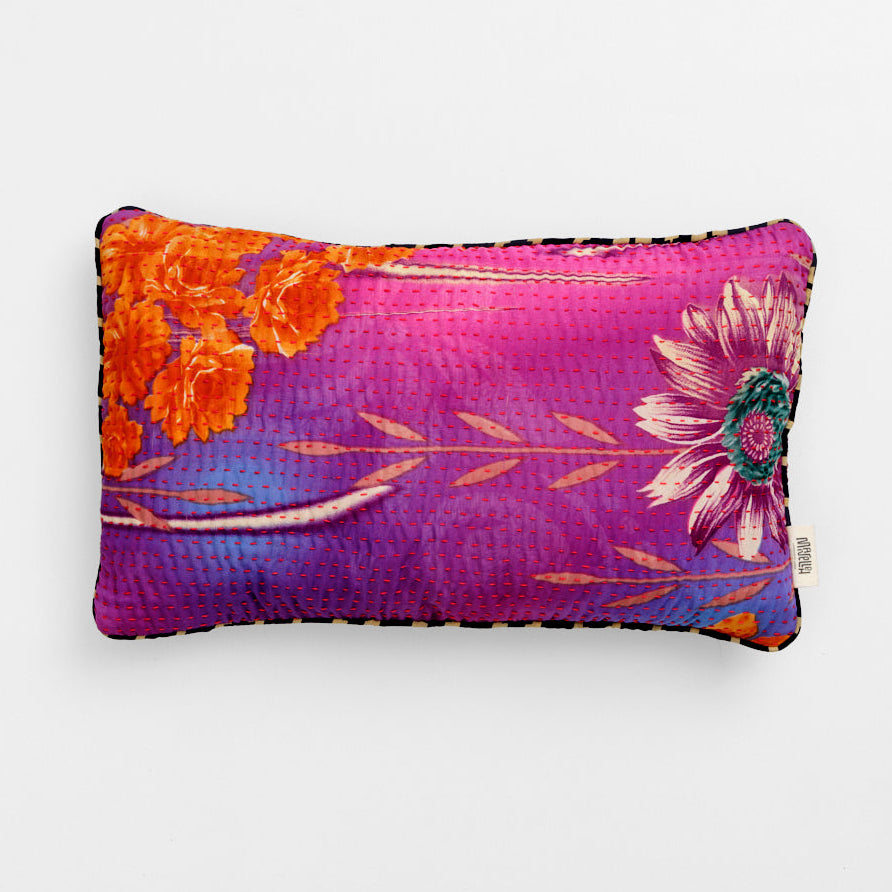 Unika kantha sari silkepude 30 x 50 cm