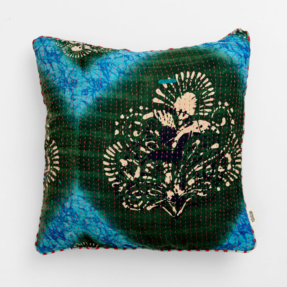 Unika kantha sari bomuldspude 50 x 50