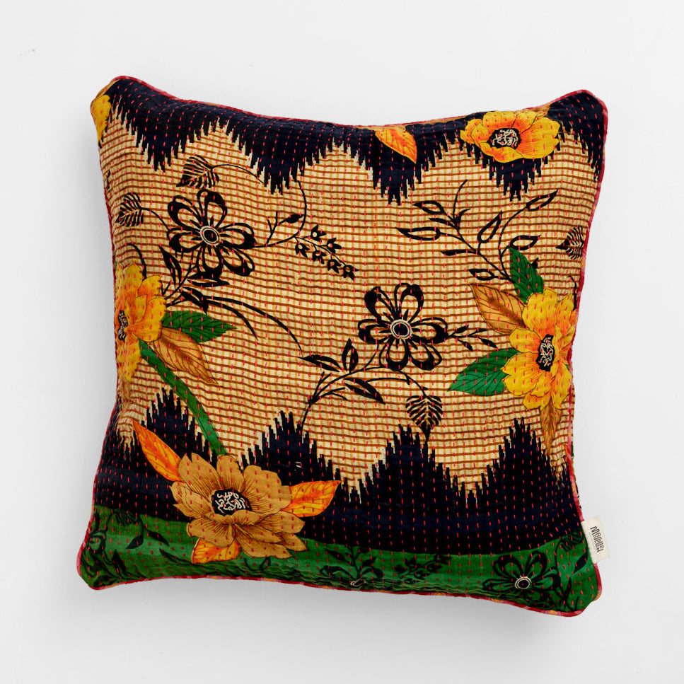 Unika kantha sari bomuldspude 50 x 50