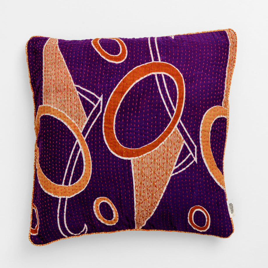 Unika kantha sari bomuldspude 50 x 50
