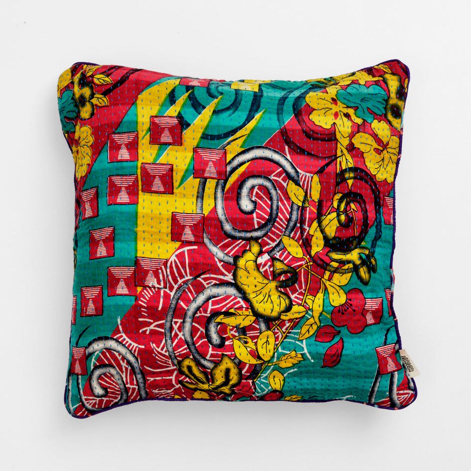 Unika kantha sari bomuldspude 50 x 50
