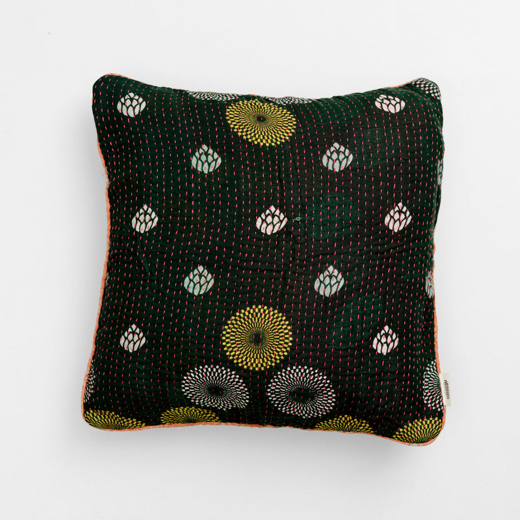 Unika kantha sari bomuldspude 50 x 50