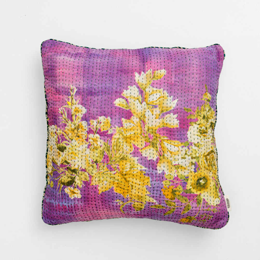 Unika kantha sari bomuldspude 50 x 50
