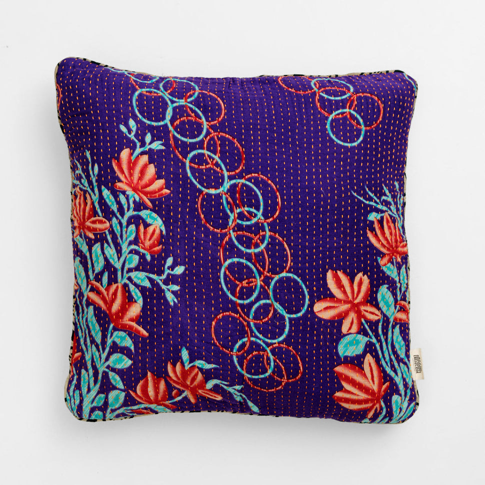 Unika kantha sari bomuldspude 50 x 50