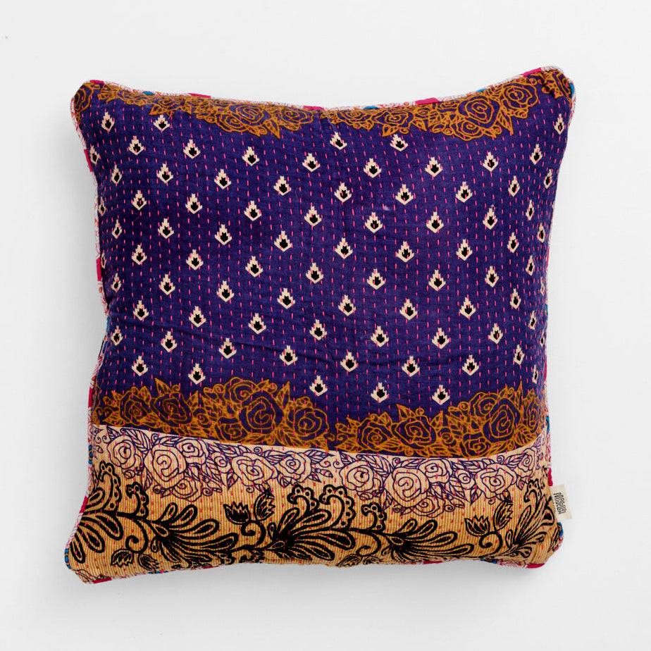 Unika kantha sari bomuldspude 50 x 50
