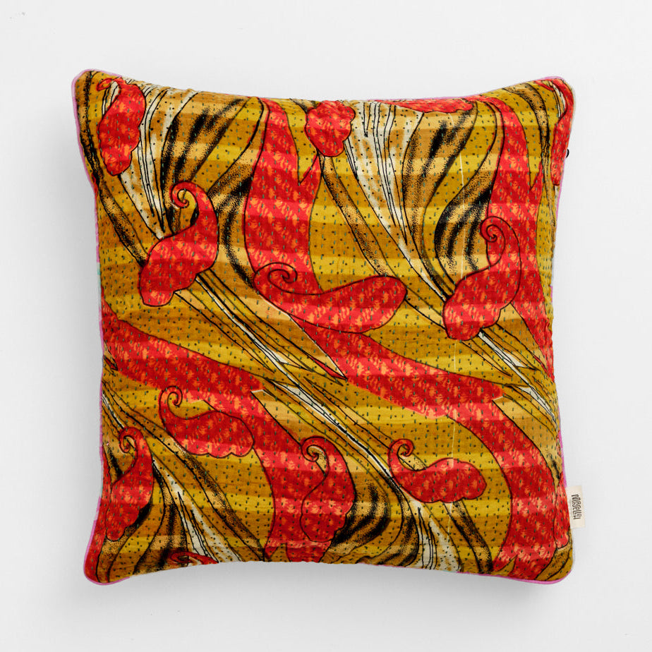 Unika kantha sari bomuldspude 50 x 50
