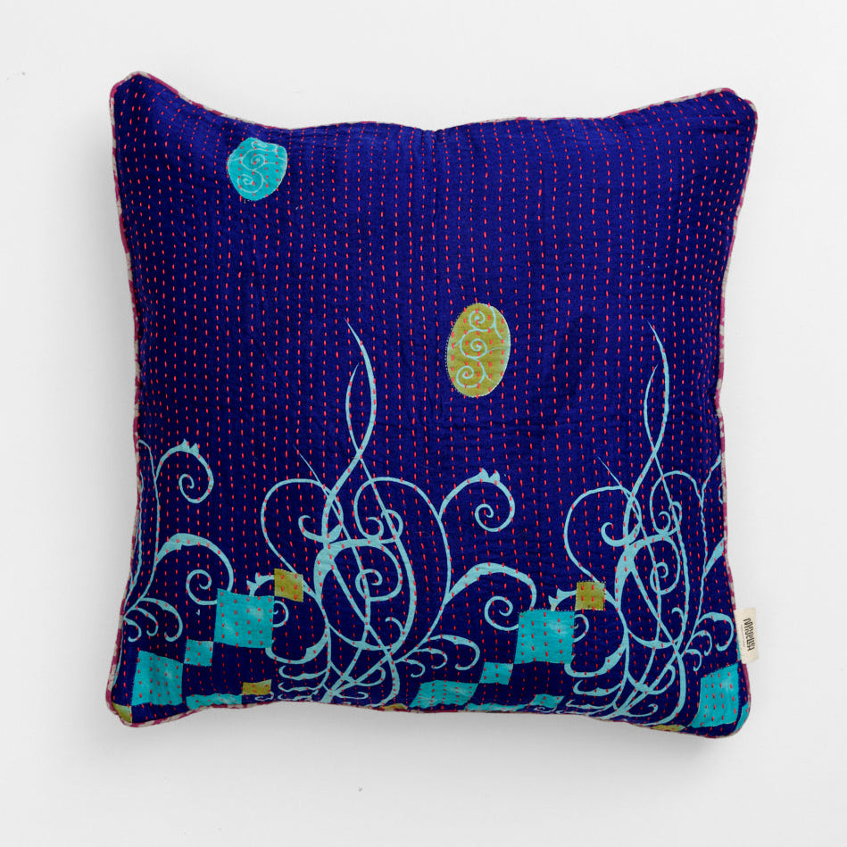 Unika kantha sari bomuldspude 50 x 50