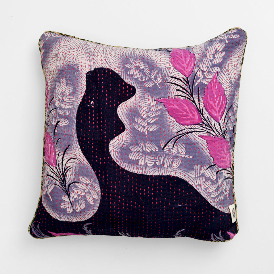Unika kantha sari bomuldspude 50 x 50