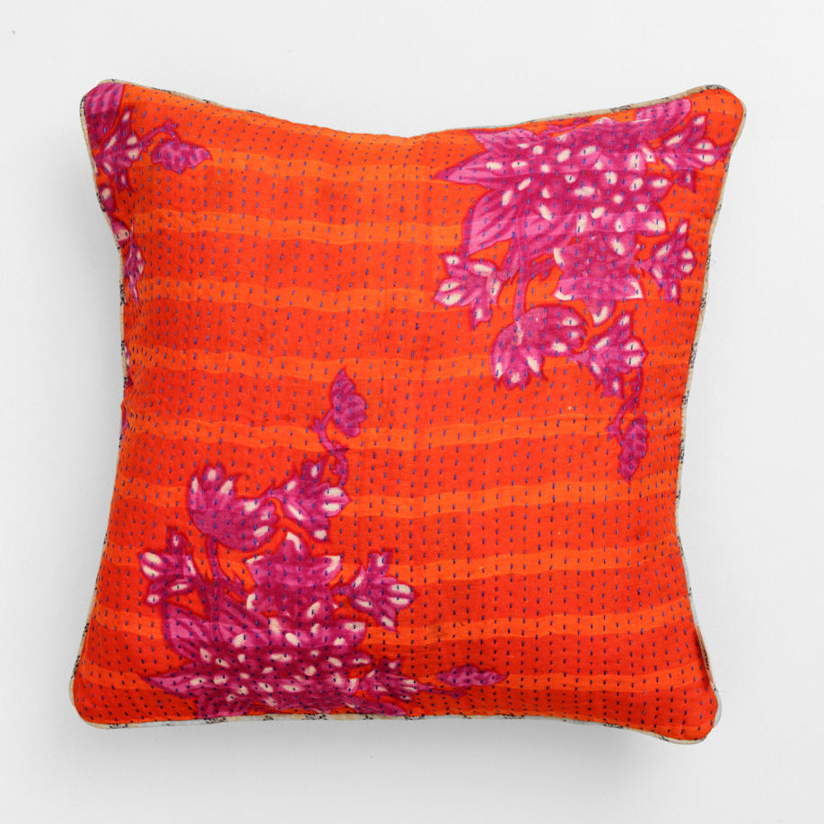 Unika kantha sari bomuldspude 50 x 50