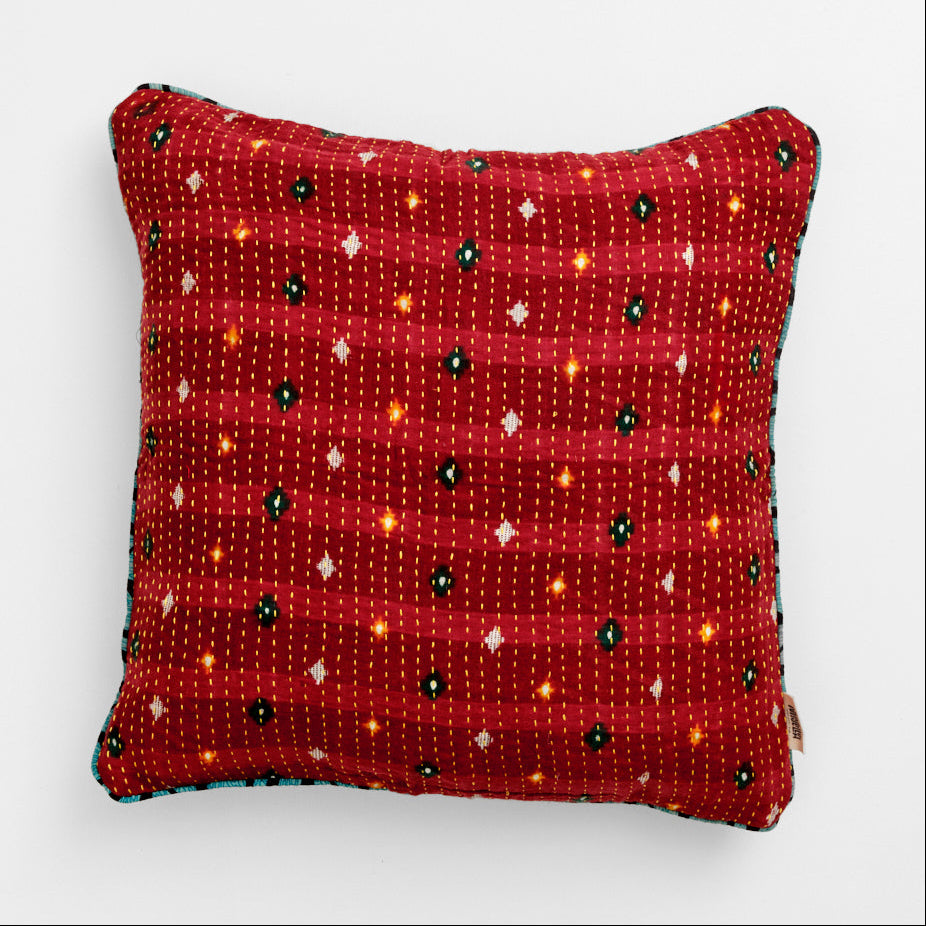 Unika kantha sari bomuldspude 50 x 50