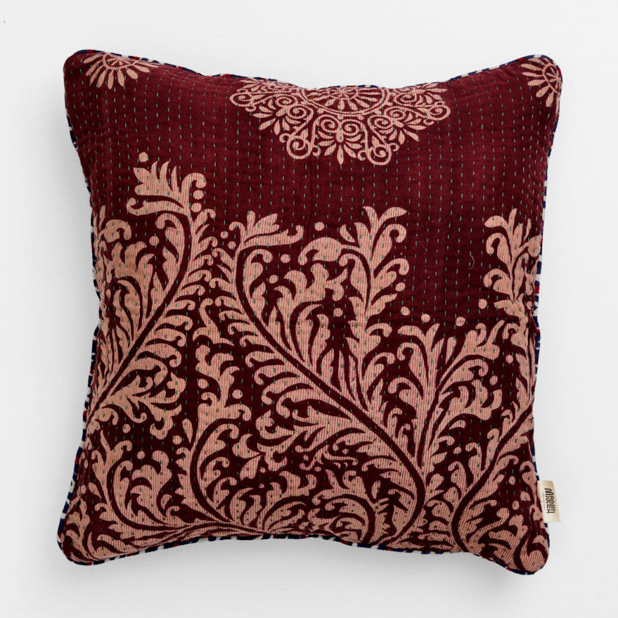 Unique kantha sari cotton pillow 50 x 50