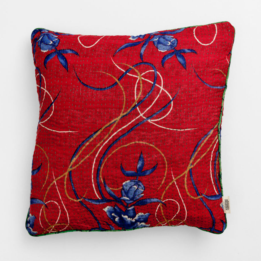 Unique kantha sari cotton pillow 50 x 50