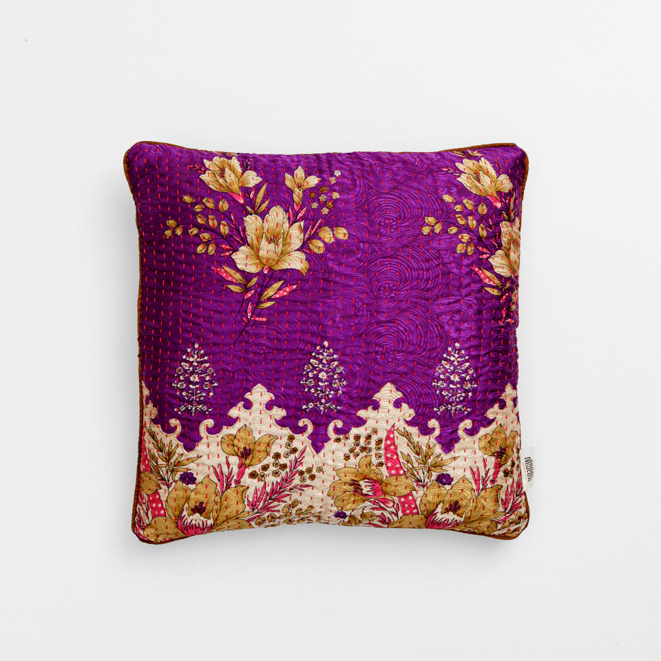 Unika kantha sari silkepude 40 x 40 cm