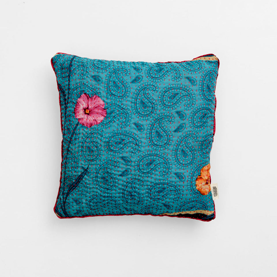 Unika kantha sari silkepude 40 x 40 cm