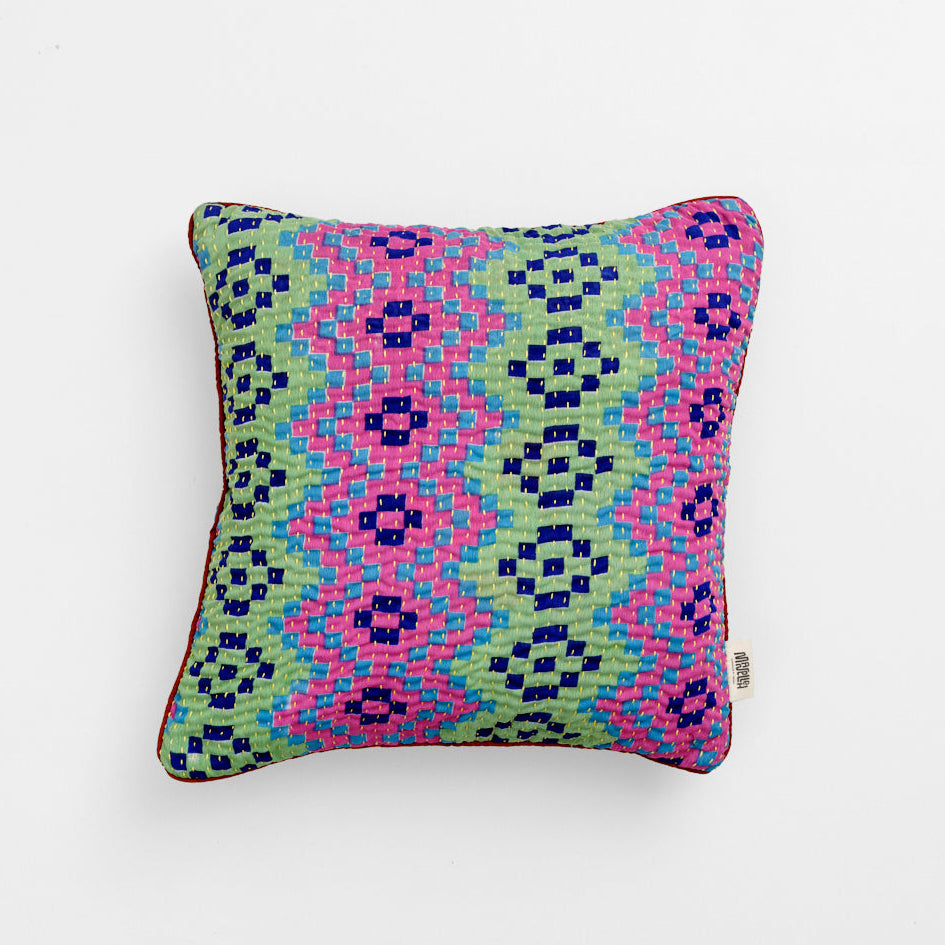 Unika kantha sari silkepude 40 x 40 cm