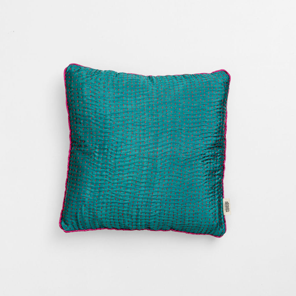 Unique kantha silk cushion40 x 40 cm