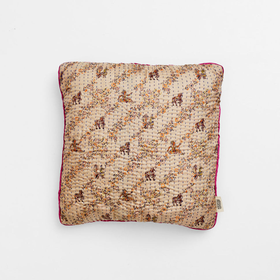 Unique kantha silk cushion40 x 40 cm
