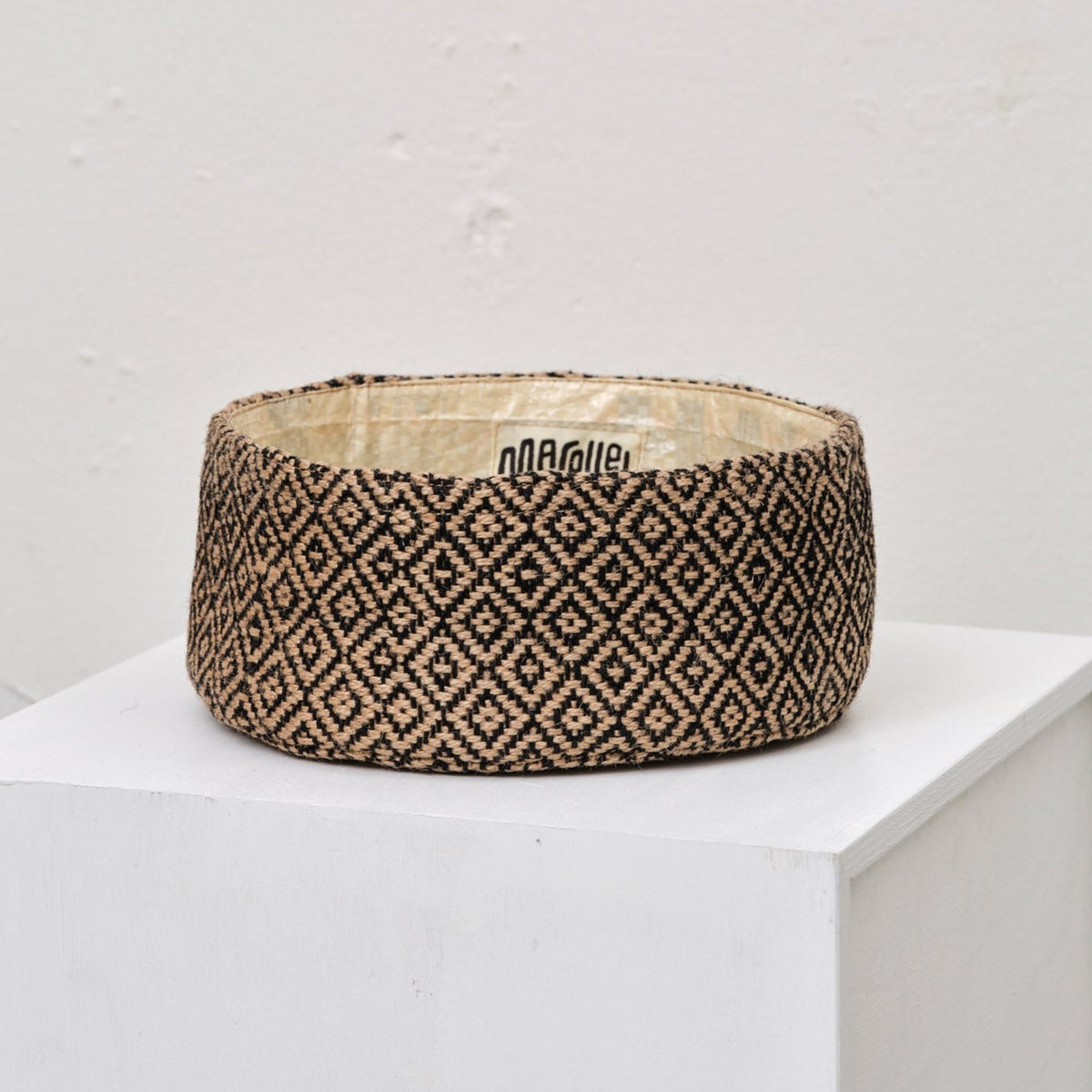 Brødkurv (rund jute/sort)