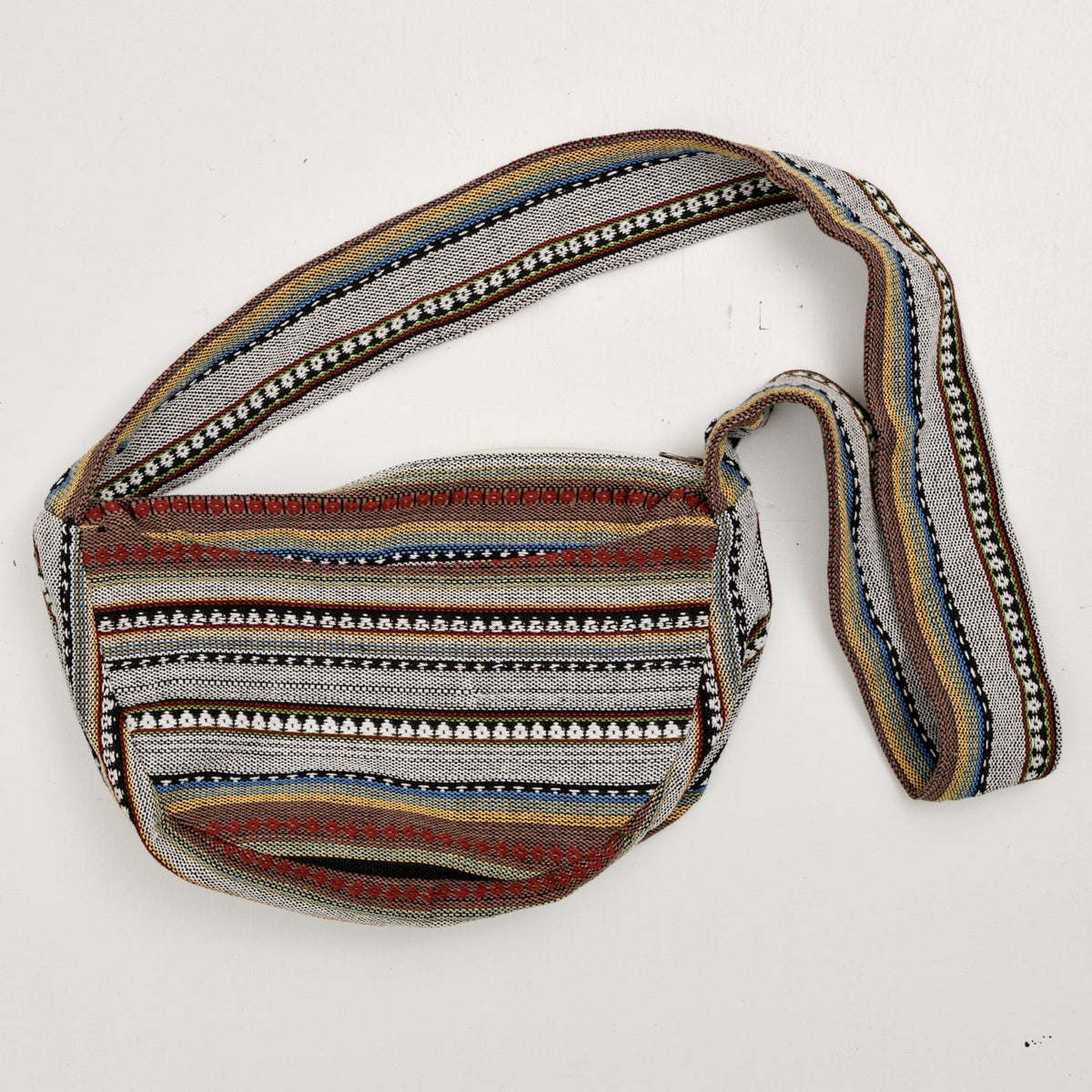 Bæltetaske (Jute/mangefarvet mønster)