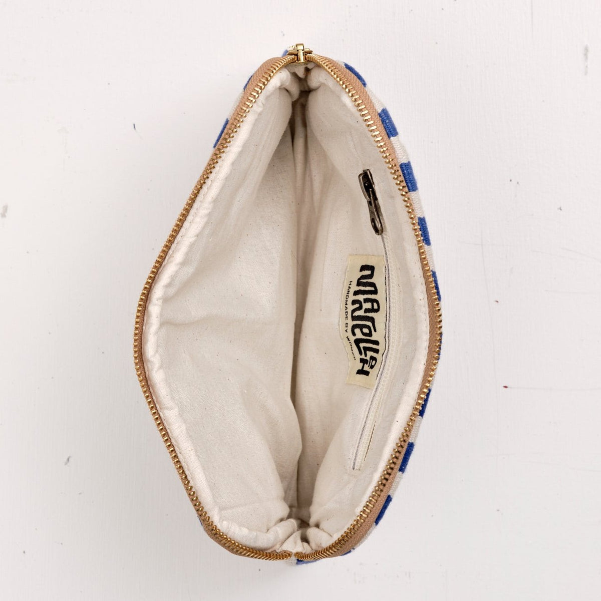 Clutch (blå/hvid stribet)