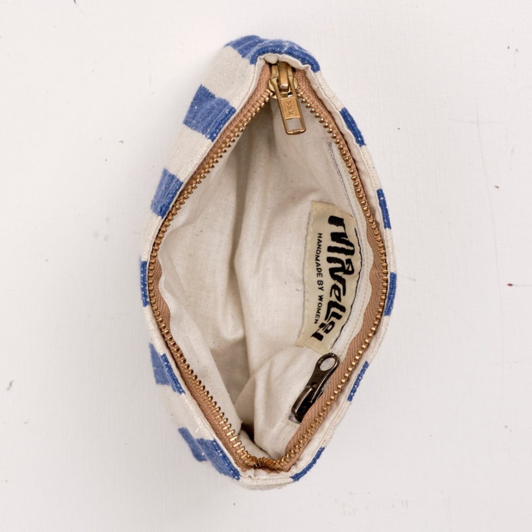 Pung (blå/hvid stribet)